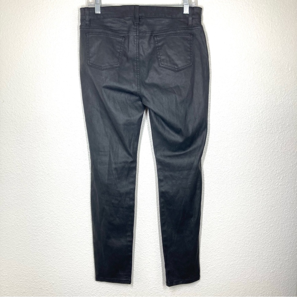 Eileen Fisher Waxed Black Jeans 10P Organic Cotton Coated Stretch Rock - Picture 9 of 16